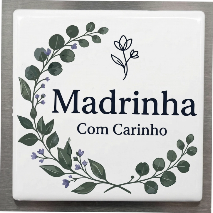 Íman Decorativo Personalizado – "Madrinha com Carinho"